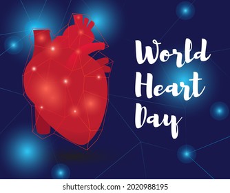 Ilustración vectorial, afiche o cartel para el fondo del Día Mundial del Corazón. 