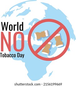 Cartel o cartel de ilustración vectorial para el día mundial del tabaco