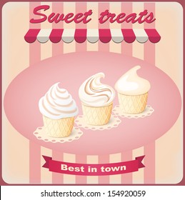 vector illustration  poster with cake - eps10