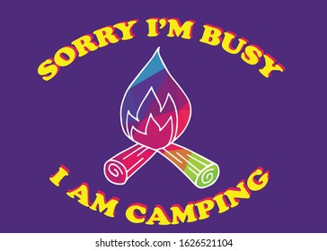 Vector Illustration of Poster Campfire with Quotes, Text or Typography