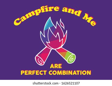 Vector Illustration of Poster Campfire with Quotes, Text or Typography