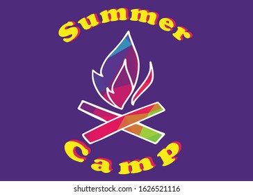 Vector Illustration of Poster Campfire with Quotes, Text or Typography