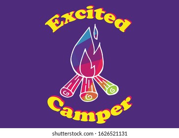 Vector Illustration of Poster Campfire with Quotes, Text or Typography