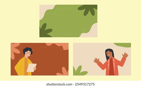 Ilustración vectorial de colección de póster para presentaciones con un concepto de diseño sencillo y elegante