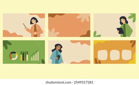 ilustração vetorial da coleção de cartazes para apresentações com um conceito de design simples e elegante