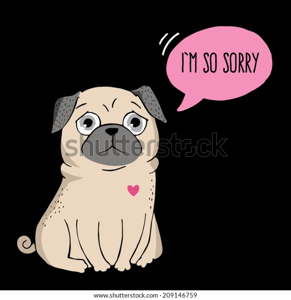 Vector Illustration Poster Cute Pug Im Stock Vector Royalty Free