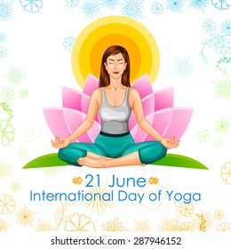 ilustración vectorial del diseño de afiches para celebrar el Día Internacional del Yoga
