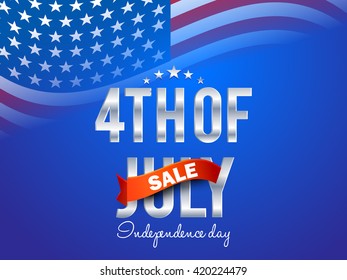 Vector illustration poster or flyer of 4th of july independence day.