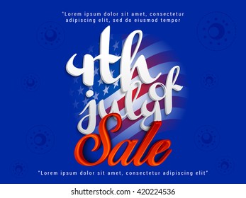 Vector illustration poster or flyer of 4th of july independence day.