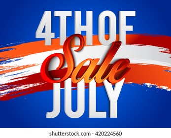 Vector illustration poster or flyer of 4th of july independence day.