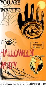 vector illustration poster for Halloween orange black