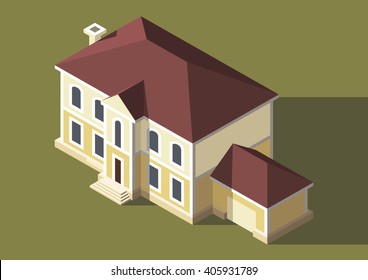 Vector illustration. Poster. Hearst Tower high-rise building, tourist attraction in the isometric perspective in New York. Cartoon style.