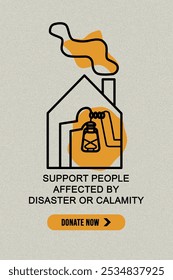 Ilustración vectorial de cartel para donación humanitaria
