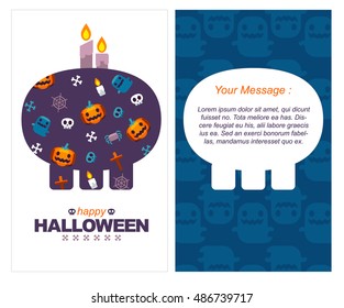 Vector illustration Poster or Invitation Card for Halloween Party.