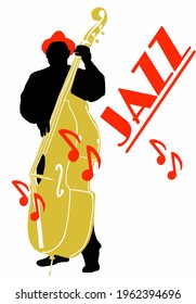 Vector illustration for poster. Jazz trumpet player. Poster for jazz concert, school, party.  Jazz music festival banner poster illustration vector. Music school.