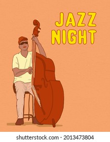 Vector illustration for poster. Jazz trumpet player. Poster for jazz concert, school, party.  Jazz music festival banner poster illustration vector. Music school.