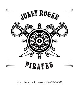 vector illustration poster with the Marine emblem for tattoos and design Elements in Black and white color