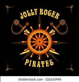 vector illustration poster with the Marine emblem for tattoos and design element