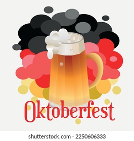 Vector illustration poster Oktoberfest. Beer festival in Germany