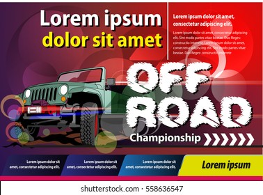 Vector illustration, poster or print ads off road championship event.