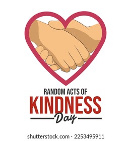 Vector illustration of poster for Random Acts of Kindness Day with hand