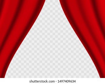 Vector illustration for poster. Red curtains background.