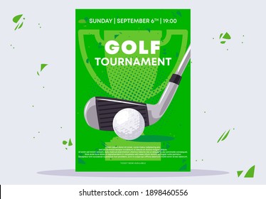 vector illustration of the poster template for a golf tournament