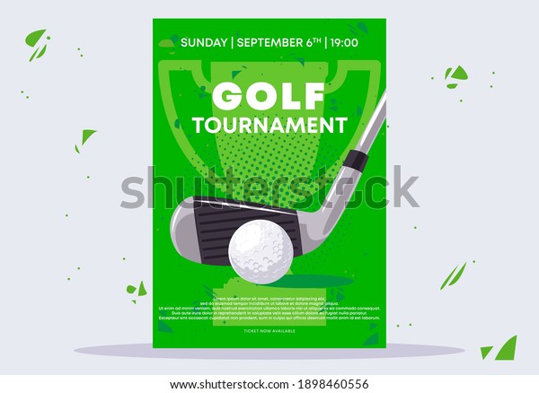 vector illustration of the poster template for\
a golf tournament