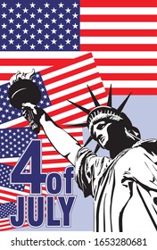ilustración vectorial de un afiche para el día de la independencia de los Estados Unidos, el 4 de julio
