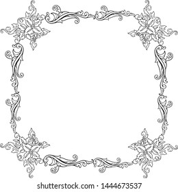 Vector illustration poster with various pattern wreath frame