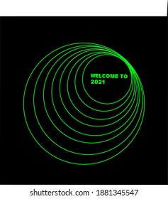 Vector illustration poster for welcoming the year 2021