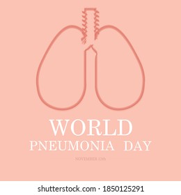 Vector illustration poster for World Pneumonia Day, with lungs symbol.