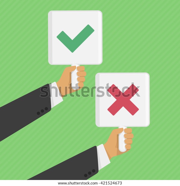 Vector Illustration Posters Pros Cons Hands Stock Vector (Royalty Free ...