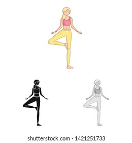 Vector illustration of posture and mood logo. Set of posture and female stock symbol for web.