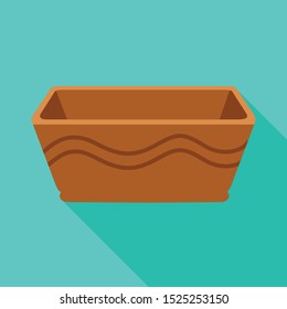 Vector illustration of pot and ceramic logo. Graphic of pot and brown vector icon for stock.