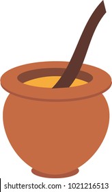 vector illustration of pot with honey and spoon without background