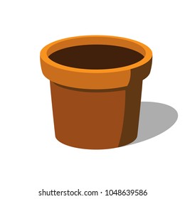 Vector illustration of a pot for house flowers. Empty pot for plants.