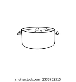 vector illustration of a pot of soup