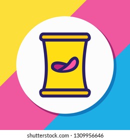 Vector illustration of potato chips icon colored line. Beautiful party element also can be used as crisp icon element.