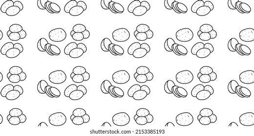 vector illustration of potato doodle seamless pattern