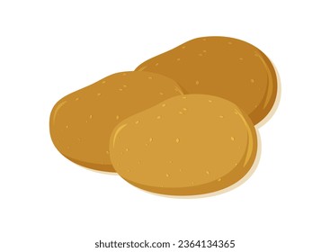Ilustración vectorial de la papa fresca vegetal. Deliciosa comida saludable
