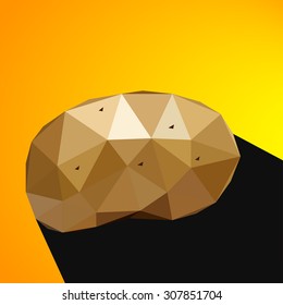 Vector illustration of a potato rendered in a geometric style