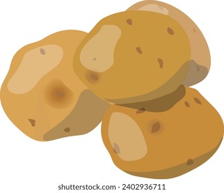 Vector illustration of a lot of potatoes