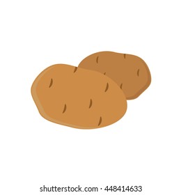 Vector illustration potatoes isolated on white background. Eco vegetable. Potato tuber
