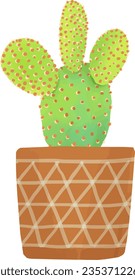 Vector illustration of potted cactus