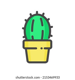 vector illustration of a potted cactus plant