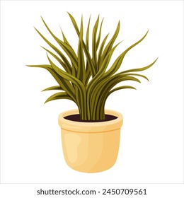 Vector illustration of a potted houseplant with leaves