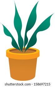 Ilustración vectorial de una planta maceta