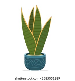A vector illustration of a potted plant in a decorative pot, emphasizing its lush and ornamental design