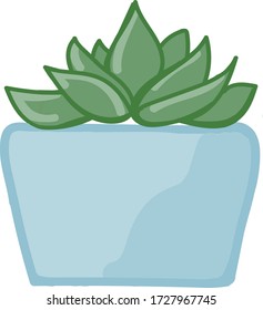 Ilustración vectorial de una planta maceta. Imagen de un hogar suculento.